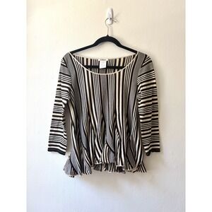 Chloé Spring Summer 2003 Striped Blouse Black Gold Korea